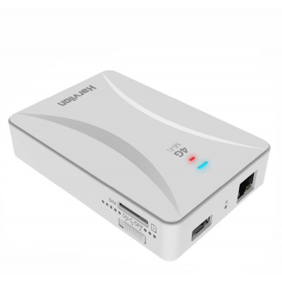 Wireless 4G Wifi Router  RJ45 Lan Wan Port Portable Wifi Router with 5200mAh backup battery